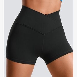 High-Waisted CRZ YOGA Crossover Biker Shorts